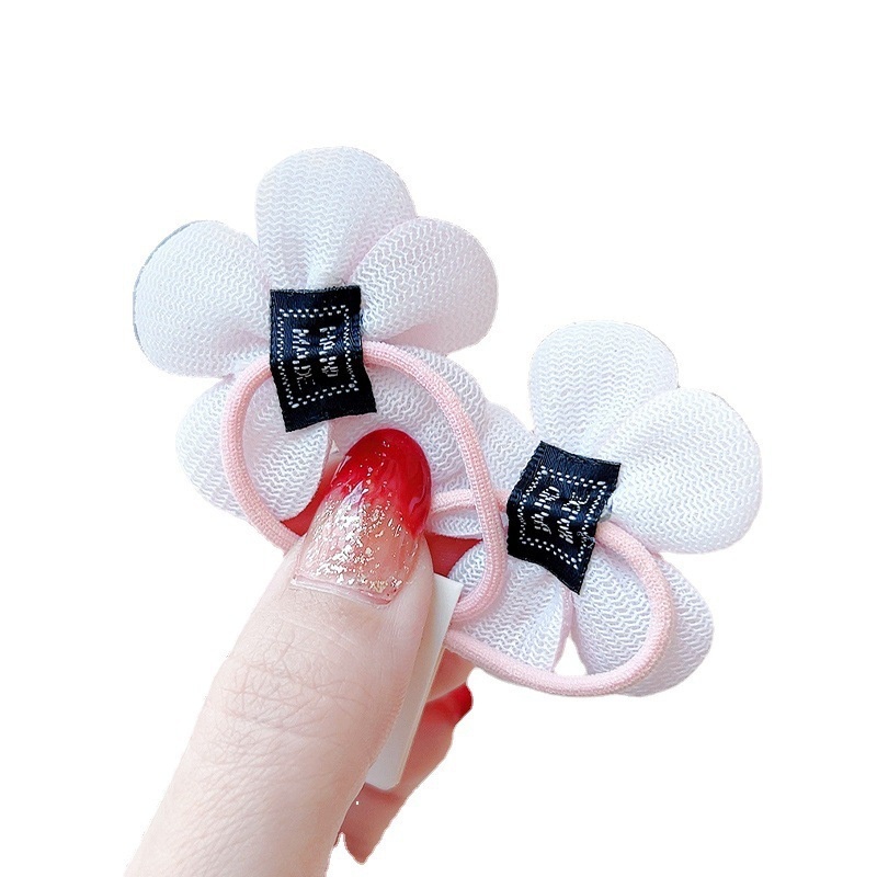 Set 2 Dây Buộc Tóc Đính Hoa Dễ Thương Cho Bé Gái