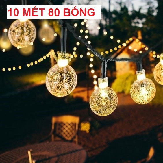 Dây Đèn bi bọt 8M 50 bóng cắm điện LED CHERRY  Dây Đèn Trang Trí Cây Thông Noel, Đèn Bi Tròn