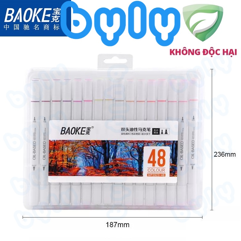 [Ship hỏa tốc] Art Marker - Hộp bút lông màu hai đầu Baoke | MP2923 ByLy Store