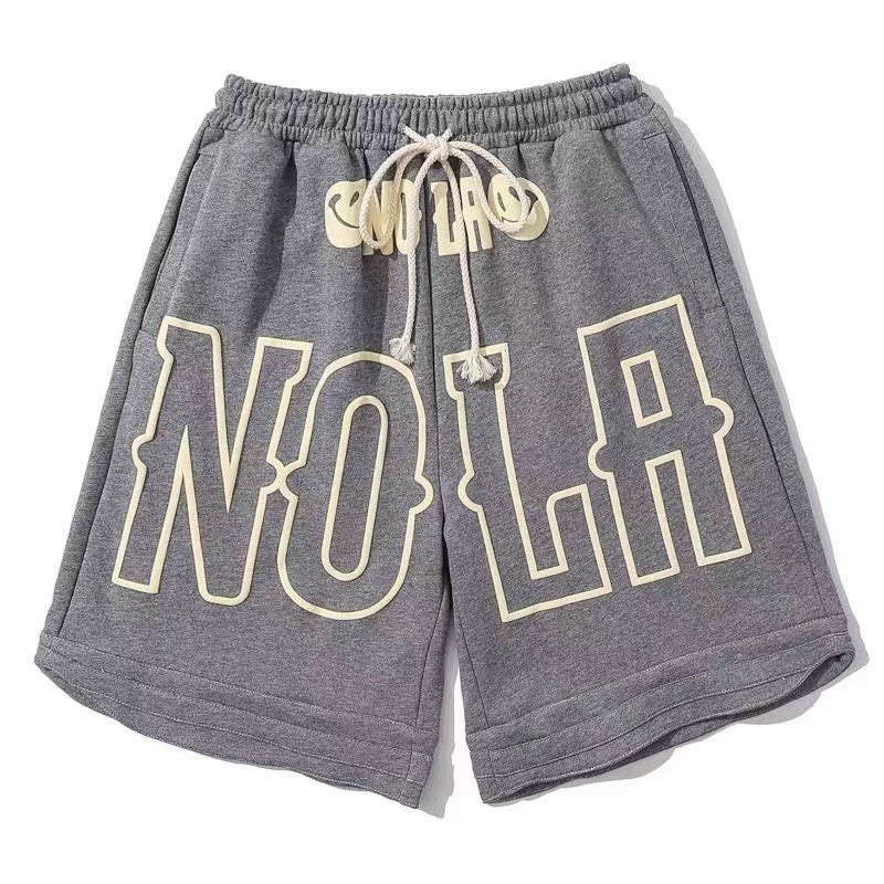 Quần Đùi Ngố Unisex Nam Nữ NOLA Chữ Vàng Chất Chân Cua Dáng Rộng  Thể Thao Hot Trend