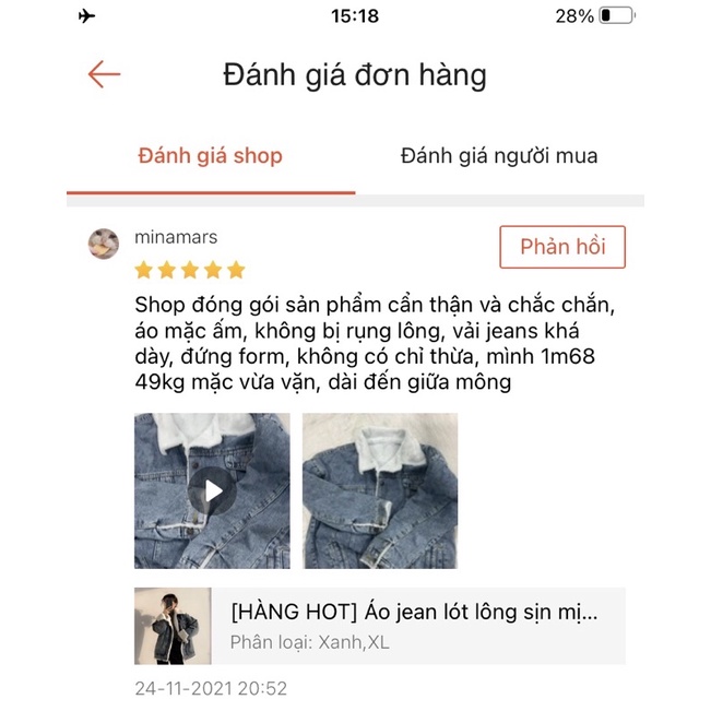 Áo khoác jean lót lông phom rộng chất đẹp mặc siêu ấm