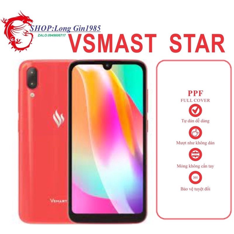 Vsmart Star miếng dán trong Ppf mặt sau và mặt trước chống va đập chống trầy xước
