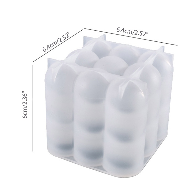 Khuôn silicone làm xà phòng/nến hình học 3D DIY