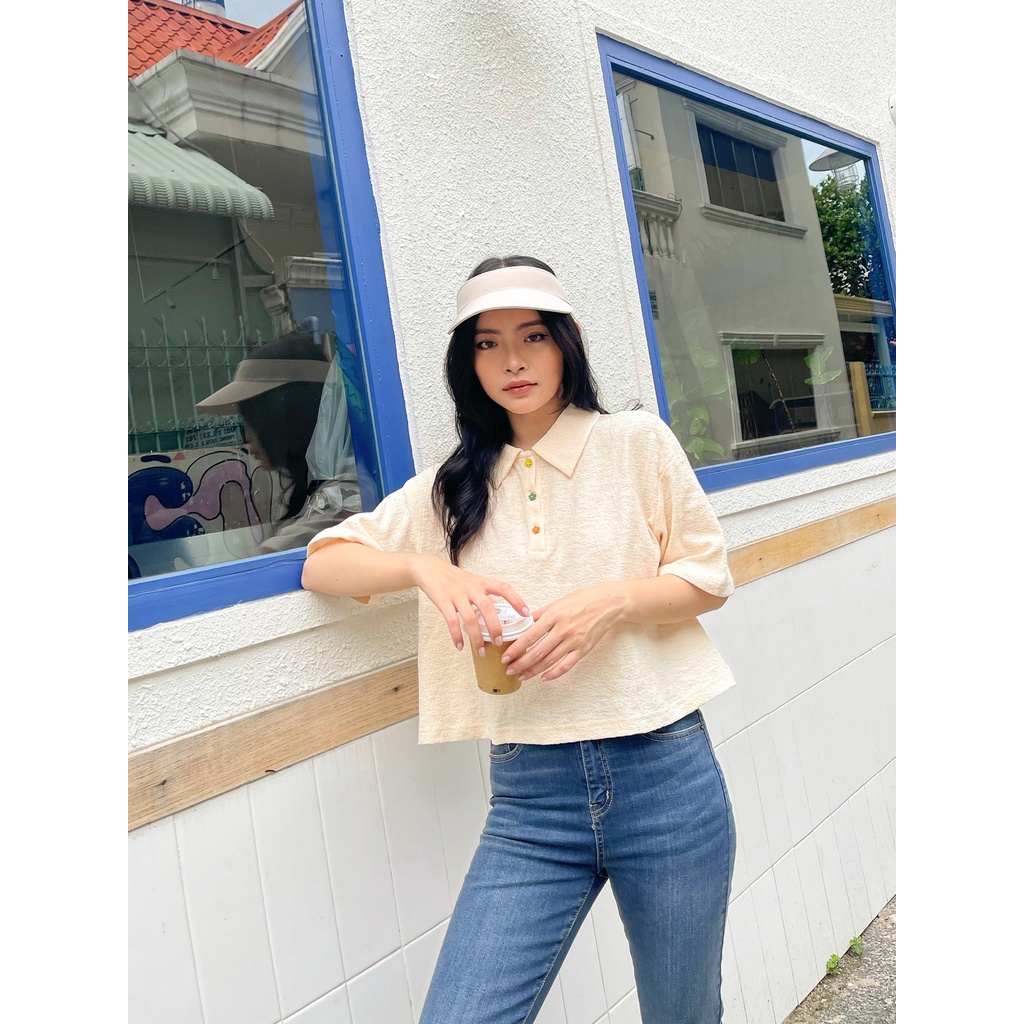 MIEU - Áo thun crop cổ polo (FS Kem) - HO09 | BigBuy360 - bigbuy360.vn