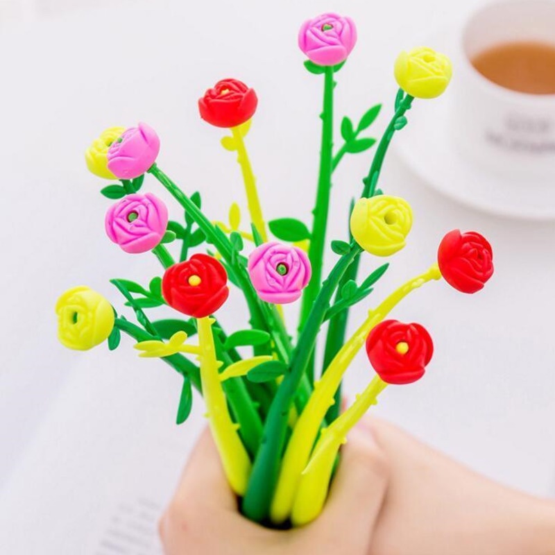 1 Cây Bút Gel Silicone Hình Hoa Hồng