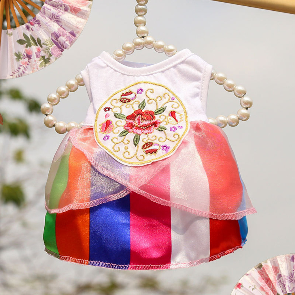 Đầm Thêu Họa Tiết Trung Hoa Cổ Tròn Cho Thú Cưng