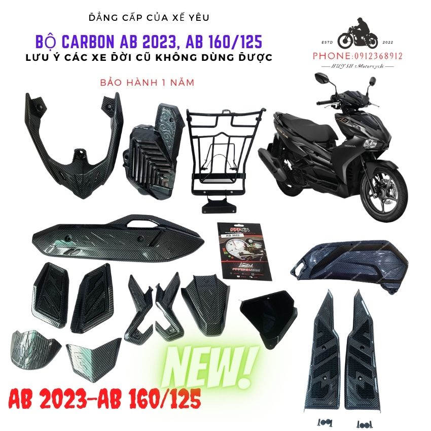 Bộ Ốp Carbon AB 2023 loại 125 / 160 Mới Ra Chính Hãng Artistar Artistar