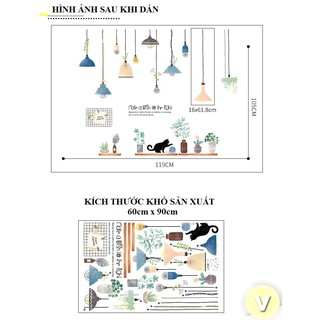 Decal dán tường Đèn mèo con