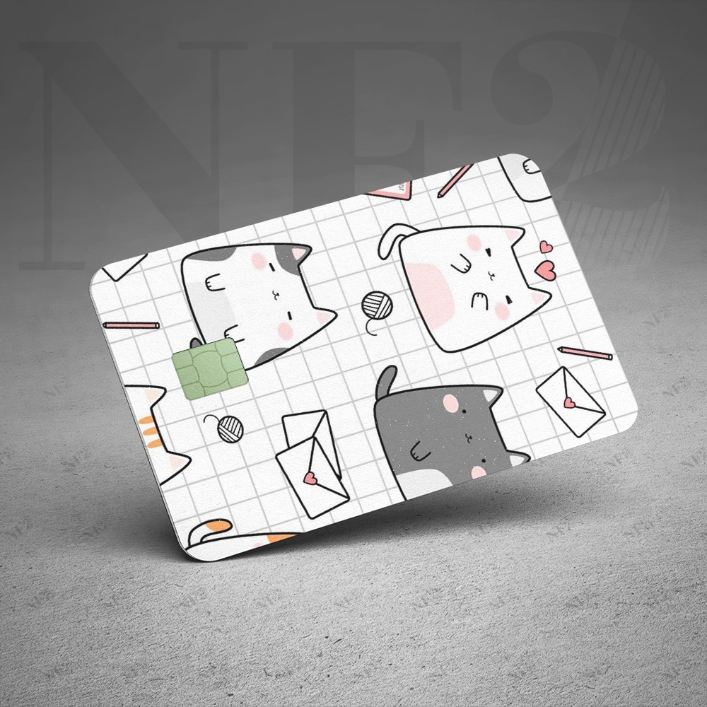 CUTE CAT 2 - Decal Sticker Thẻ ATM  Miếng Dán Trang Trí NF2 Cards