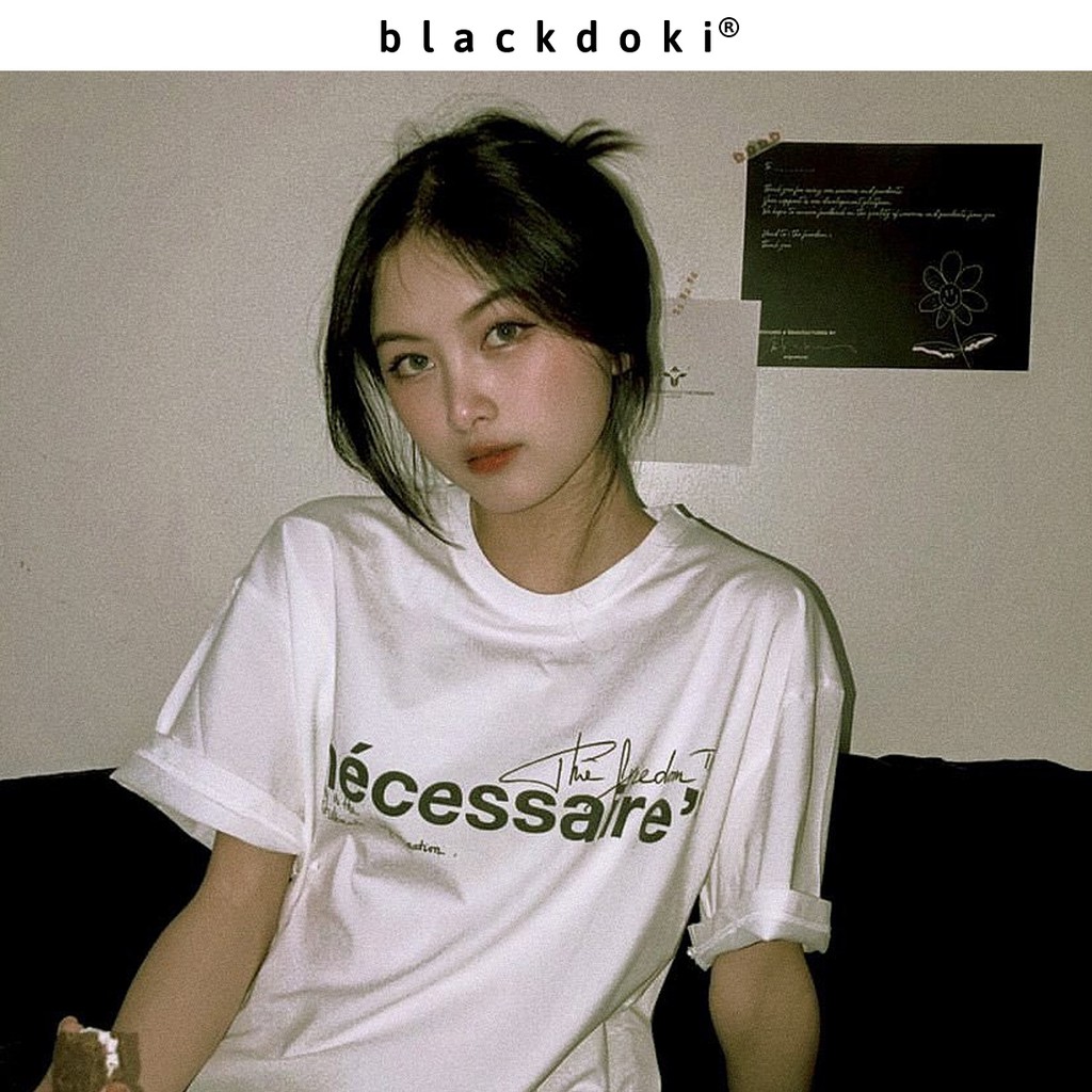 Áo thun nữ BLACKDOKI-Nécessaire , áo phông basic form rộng tay lỡ chất cotton dày dặn cá tính M141