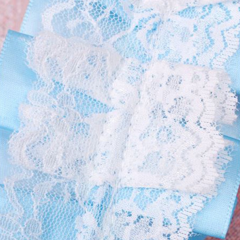 Băng Đô Tai Thỏ Bông Xếp Ly Phối Ren Đính Nơ Phong Cách Lolita Nhật Bản Đáng Yêu