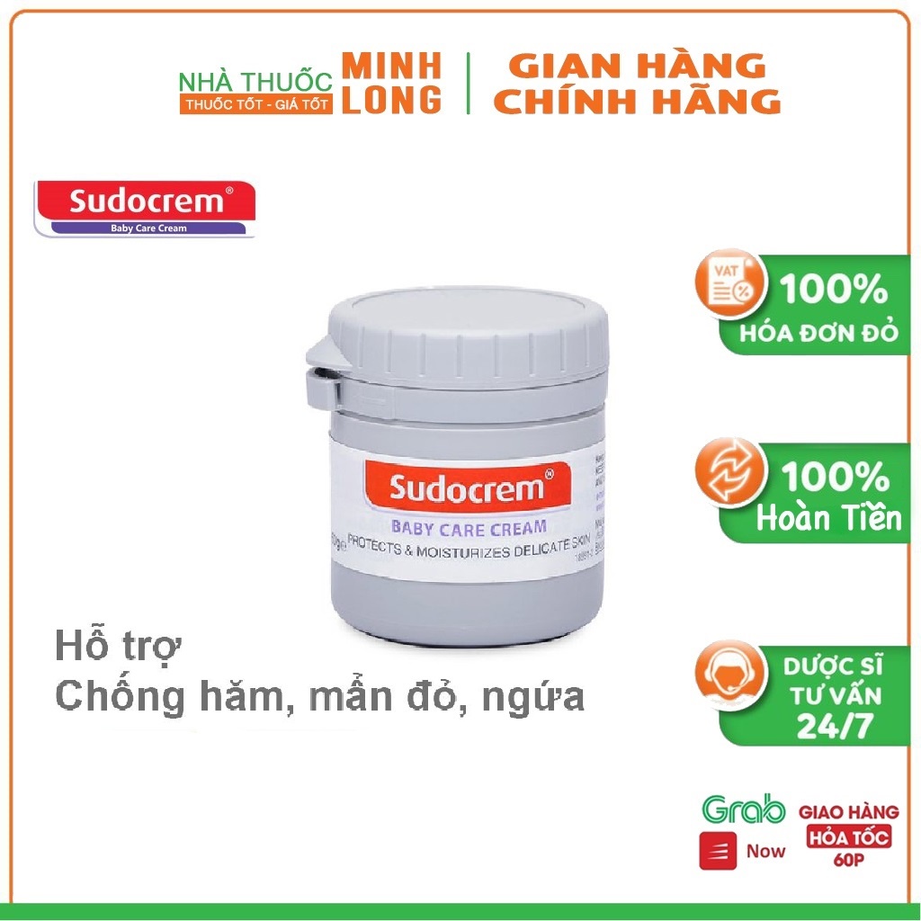 Kem hăm Sudocrem Baby Cream- Hỗ trợ chống hăm (Hộp 60g)