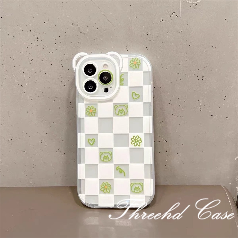 Ốp Lưng Silicon TPU Mềm Trong Suốt Họa Tiết Kẻ Ô Cho iPhone 14 13 12 11 Pro Max SE2020 X XR XS Max 7 8 6 6s Plus