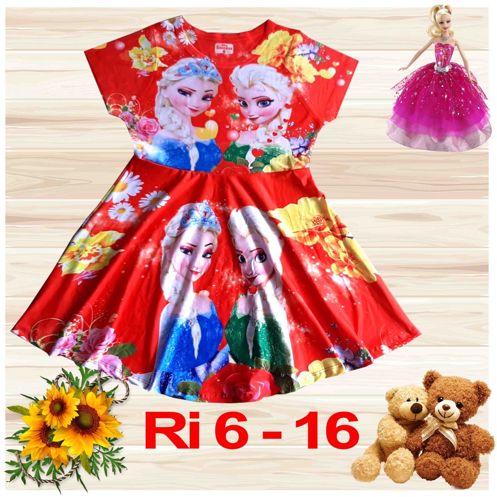 Đầm 3D thun lạnh loại 1 cho bé gái từ 16-36 kg