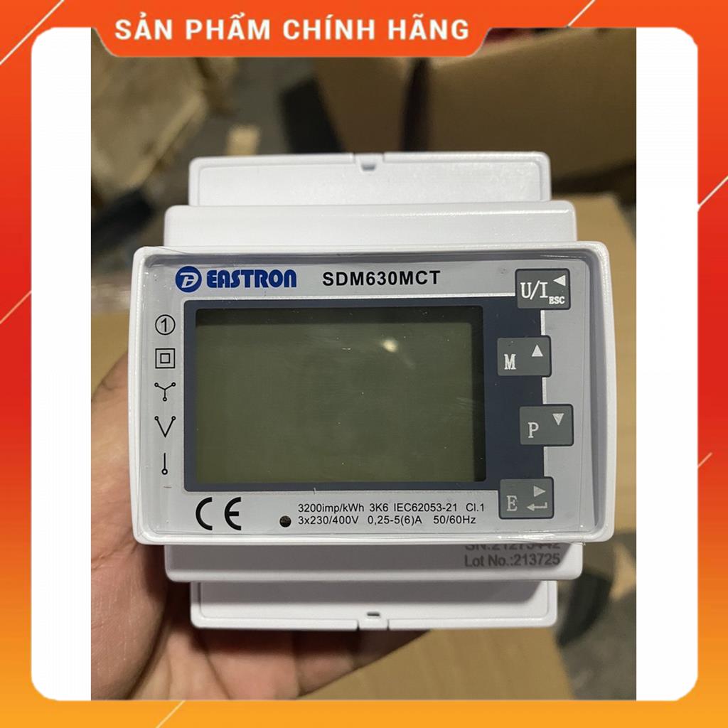 Đồng hồ bám tải, meter bám tải 3 Pha Growatt Luxpower SDM630 V2, V3 đo trực tiếp 100A, CT MSP24648