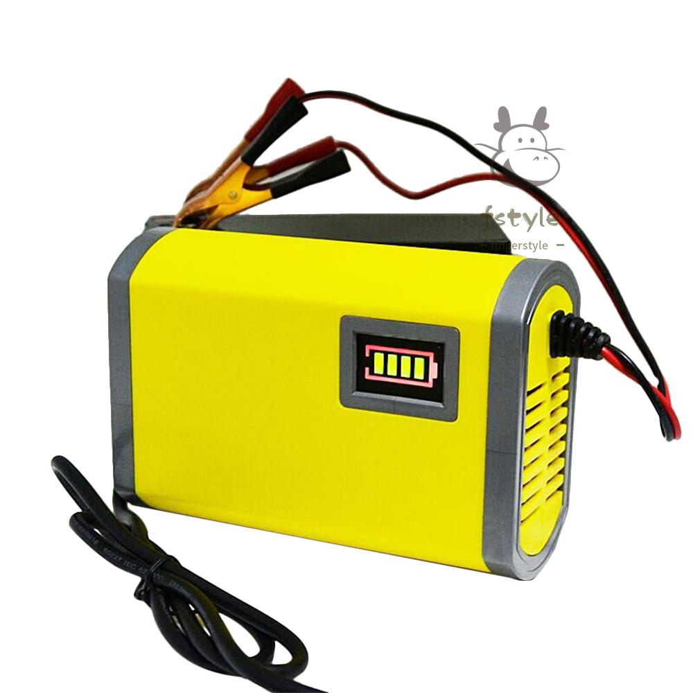 Car Motorcycle Battery Charger 12V 2A Full Automatic Smart Power Charger Maintainer 3 Stages Lead Acid AGM GEL Intelligent LED Display