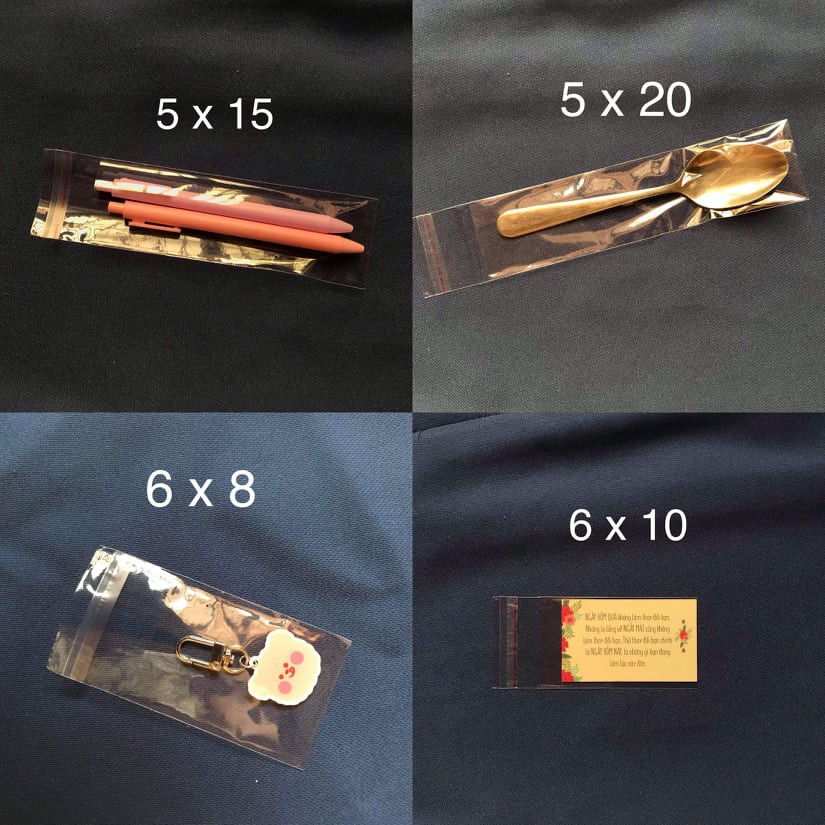 [BẢNG SIZE 03] 100g Túi bóng kiếng OPP trong có keo dán SIZE NHỎ