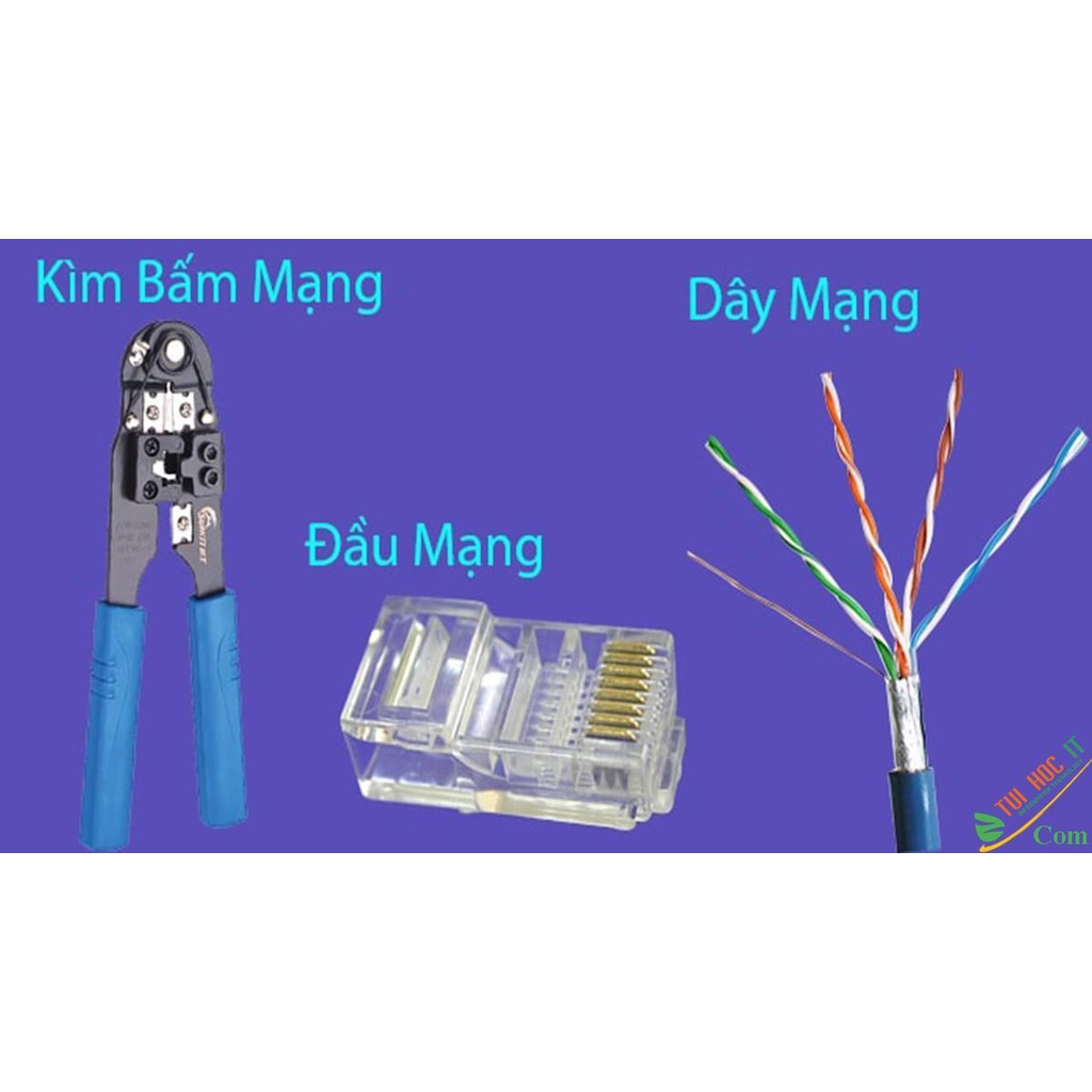 RJ45 100 Cái  Hạt mạng, Đầu Bấm Mạng RJ45, (100 cái/ Túi)