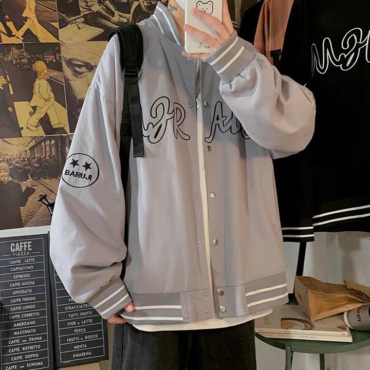 Áo khoác bomber dù unisex form rộng 2 lớp 28 nam nữ ulzzang