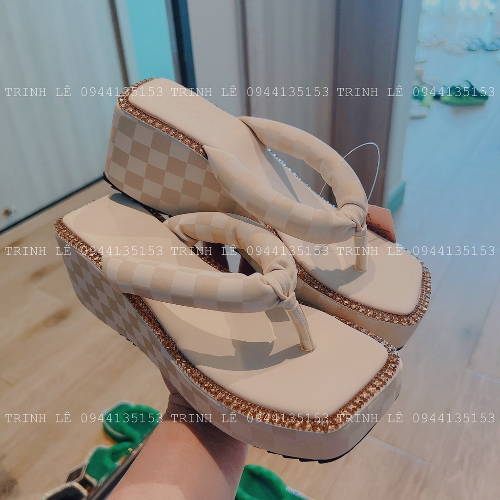 Dép Xỏ Ngón Đế Xuồng Viền Đính Đá Xoàn Thời Trang Cao Cấp TRINH LÊ SHOP GIÀY DÉP TL9823