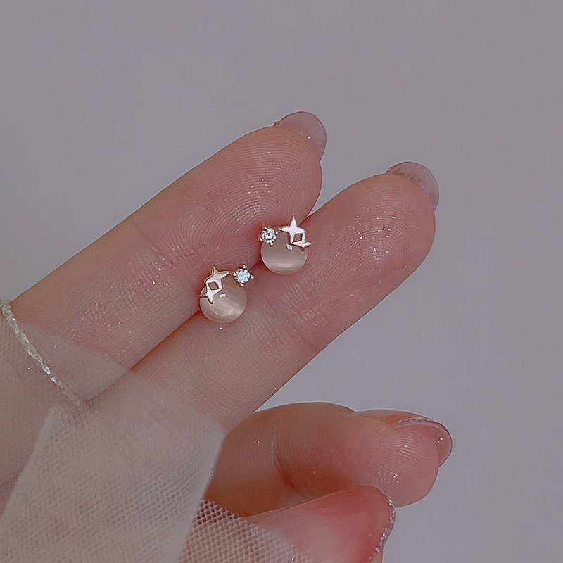 Khuyên Tai Hình Ngôi Sao Nhỏ Bằng Bạc 925 Phong Cách Mới Đơn Giản Cho Nữ