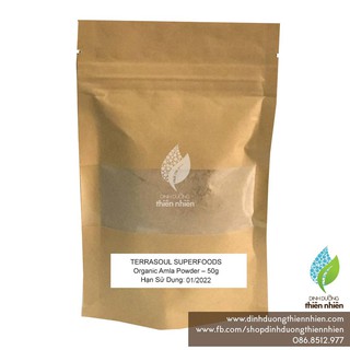 Bột Amla Hữu Cơ Túi Nhỏ, 50g, TERRASOUL SUPERFOODS ORGANIC AMLA POWDER
