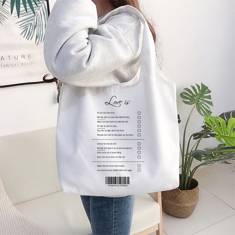 Túi Vải Attitude Rap Thả Thính Love Is