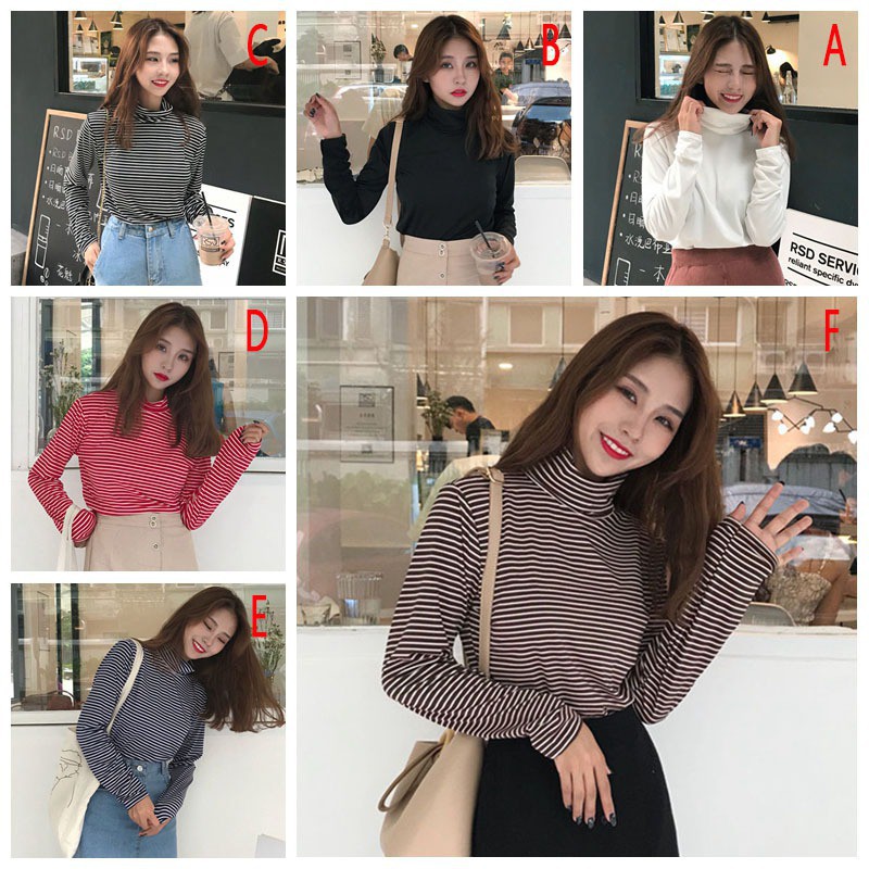winners Women T-shirt Turtleneck Long Sleeve Basic Tops | BigBuy360 - bigbuy360.vn