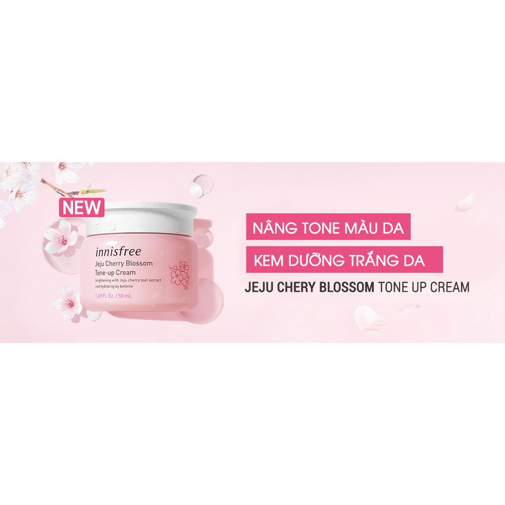 Kem Dưỡng Trắng Da Nâng Tone Tức Thì Innisfree Jeju Cherry Blossom Tone Up Cream