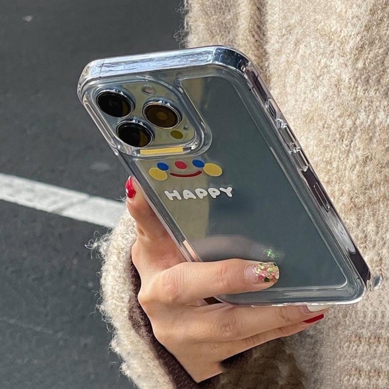 (SIÊU RẺ) Ốp lưng iphone trong siêu dày chống va đập mặt cười happy 7plus/8/8plus/x/xr/xs/11/12/13/pro/max/plus/promax