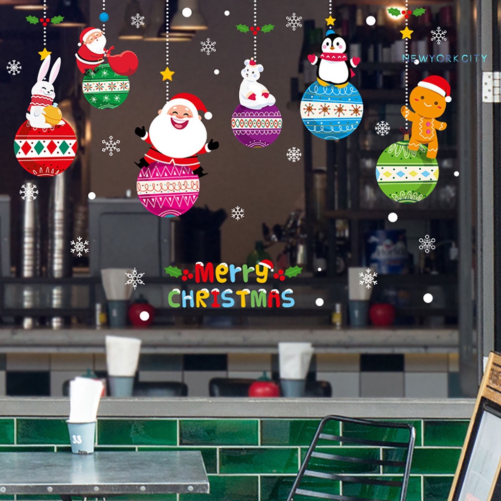 Miếng Dán Trang Trí Cửa Sổ Phong Cách Giáng Sinh Dễ Thương