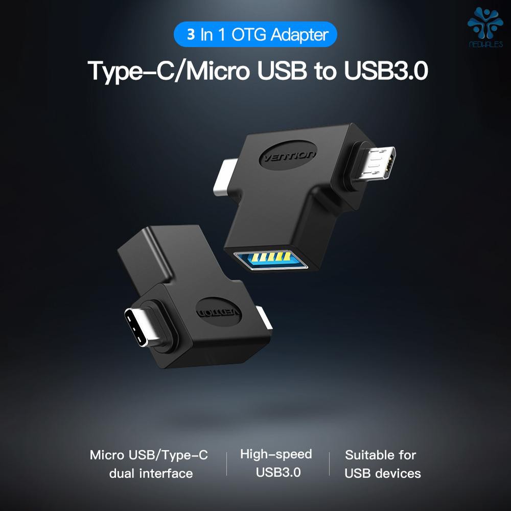 Đầu Chuyển Đổi Usb 3.0 Type-C Micro Usb 3 Trong 1 Tiện Dụng | BigBuy360 - bigbuy360.vn