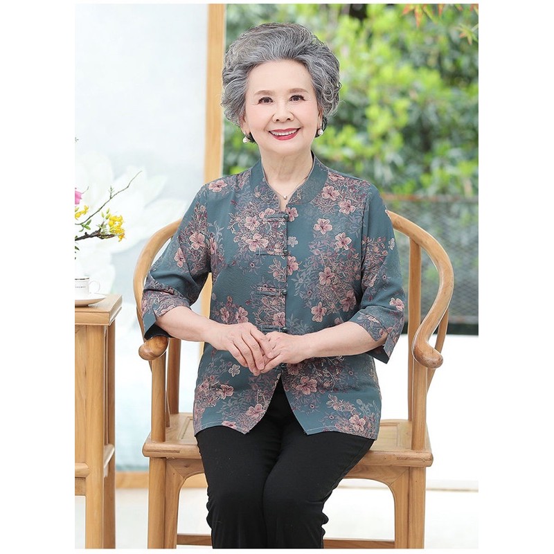 ÁO CHO NGƯỜI GIÀ VẢI MỀM THOÁNG MÁT, ÁO CHO CÁC BÀ CÁC MẸ HÀNG CAO CẤP - MÓN QUÀ Ý NGHĨA DÀNH TẶNG CÁC BÀ CÁC MẸ