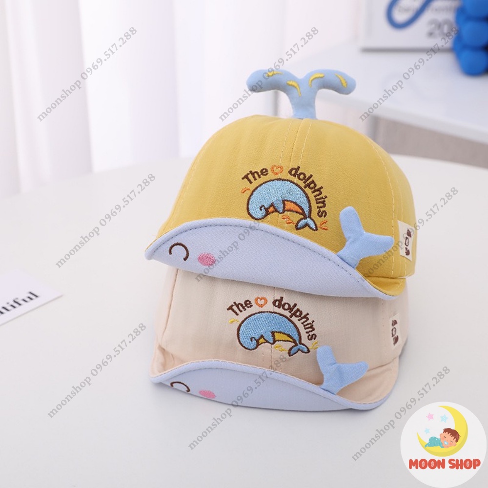 Mũ Lưỡi Trai Hình Cá Heo Đáng Yêu Cho Bé Từ 6 - 24 Tháng Tuổi Vòng Đầu 48 - 50 Cm