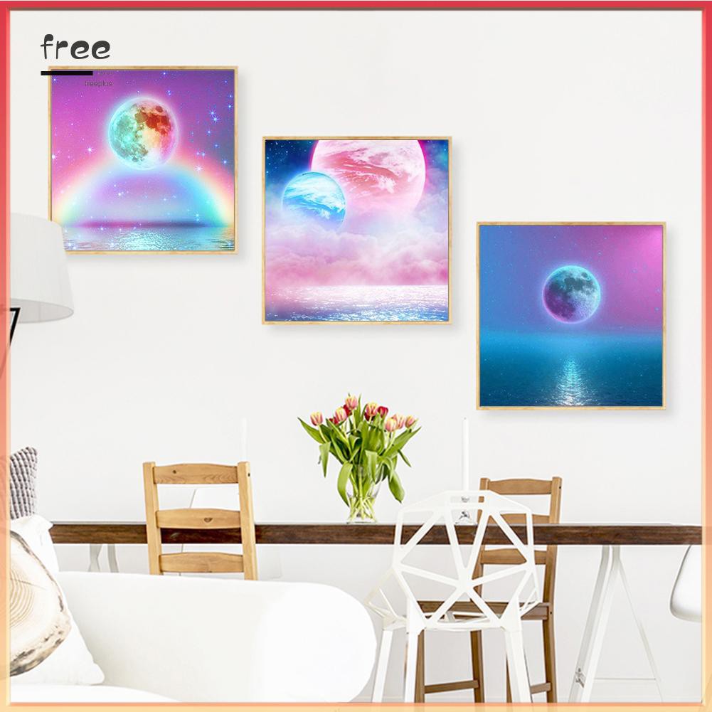 Tranh đính đá hình mặt trăng độc đáo 30x30cm DIY | BigBuy360 - bigbuy360.vn