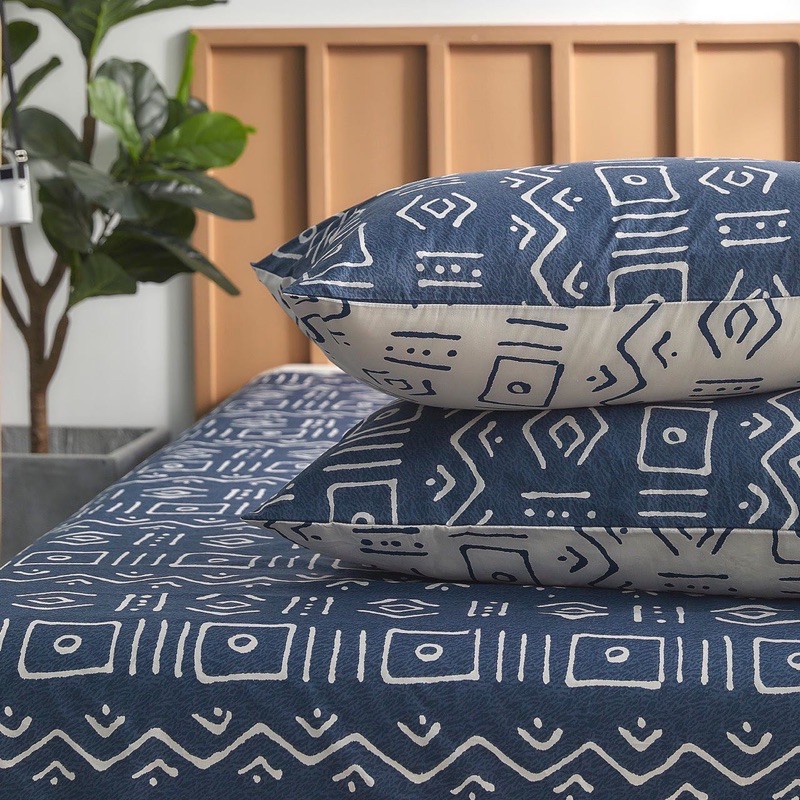 Ga gối cotton 100% hoa nhí vintage, set 3 món Suhali Shop gồm ga giường và 2 vỏ gối