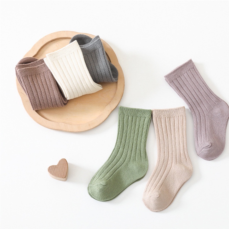 Vớ Cotton Mềm Mại Co Giãn Thoáng Khí Thoải Mái Nhiều Màu Sắc Cho Bé