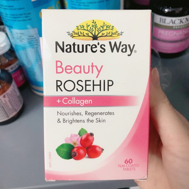 Viên uống collagen tinh chất dầu tầm xuân nature's way collagen rosehip | Thế Giới Skin Care