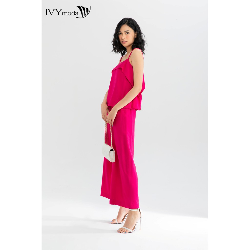 Quần linen nữ ống suông IVY moda MS 22B8700