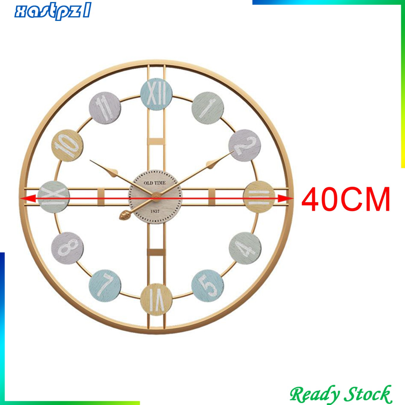 Đồng Hồ Treo Tường Bằng Kim Loại Màu Vàng