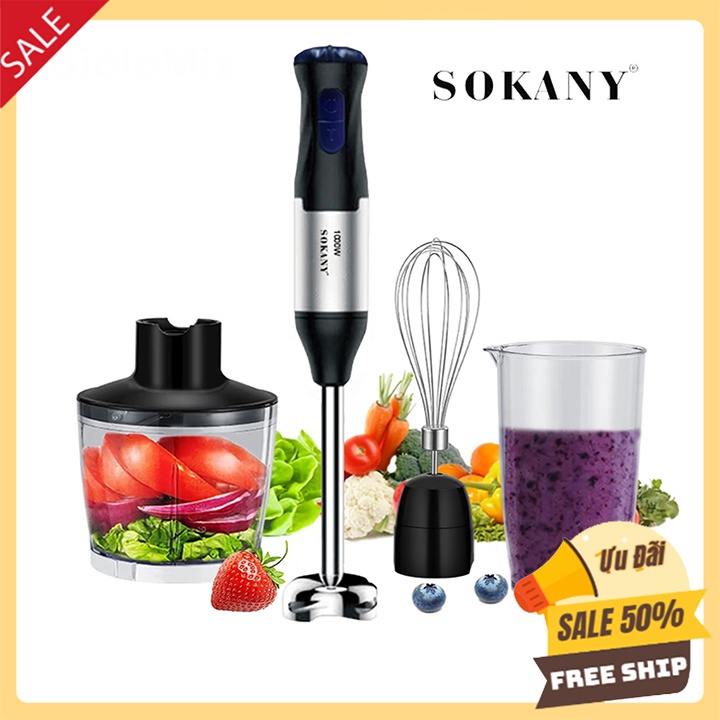 Máy Xay Đa Năng Cầm Tay Cao Cấp SOKANY SK1711 - xay thịt, đánh trứng, xay sinh tố