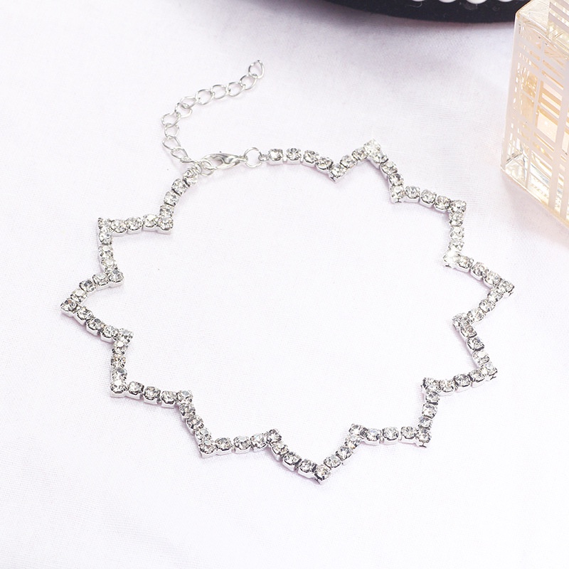 Vòng cổ ziczac đính đá lấp lánh