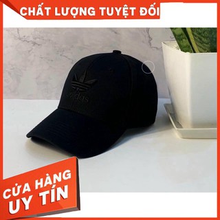 Nón kết mũ lưỡi trai Adidas đen logo thêu đen tinh tế Free size