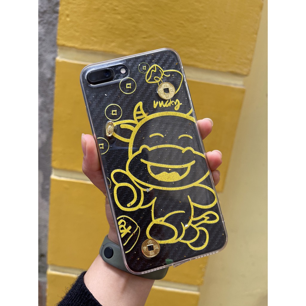 ỐP TẾT Ốp Lưng iPhone TRÂU VÀNG Thần Tài Rinh Tài LộC 7 / 8 / PLUS / X / XS / XR / MAX / 11 / 12 / MINI / PRO / MAX
