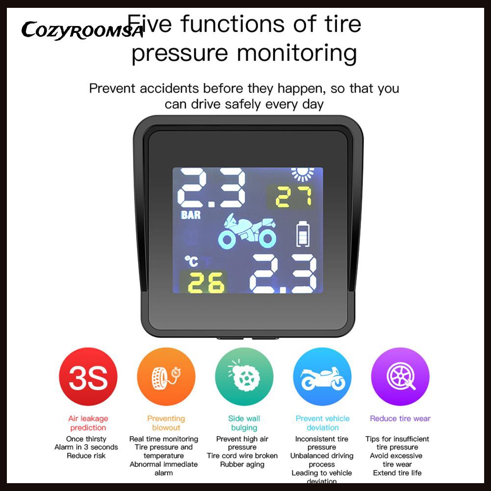 Hệ Thống Báo Động Áp Suất Lốp Xe Máy Tpms 2 Cảm Biến