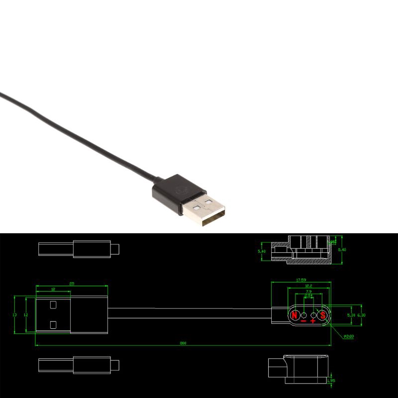 Cáp sạc đầu nam châm 2.84mm chất lượng cao