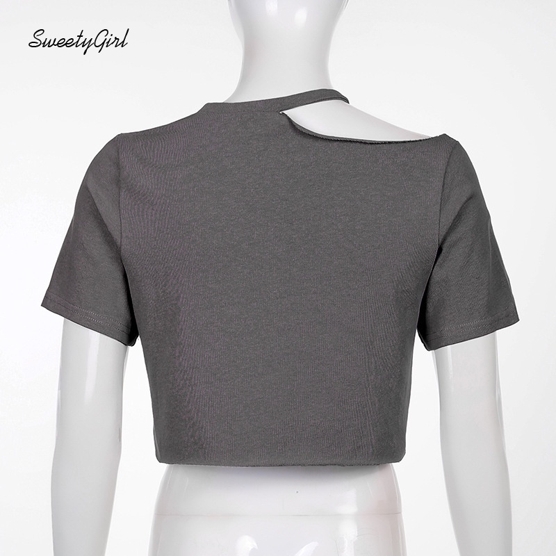 Áo Croptop Tay Ngắn Cổ Tròn In Họa Tiết Hoạt Hình Thời Trang Cho Nữ