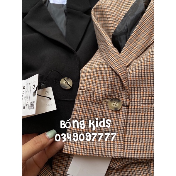 Áo Khoác Blazer Bé Gái Kaki Lửng ZR