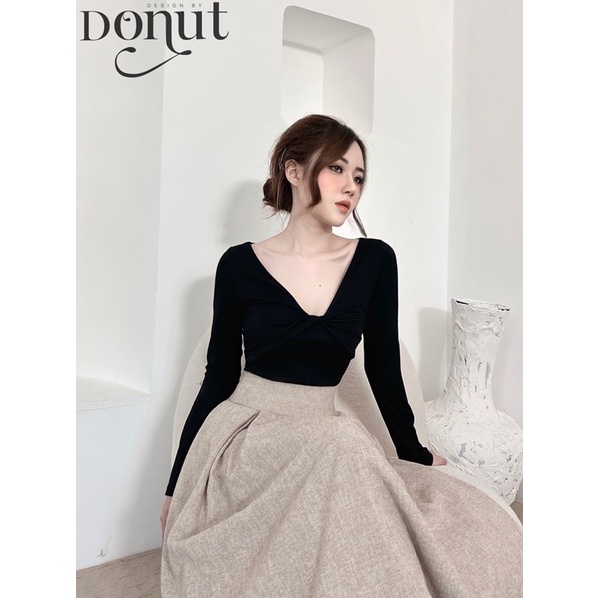 Set áo umi dài tay chân váy dạ