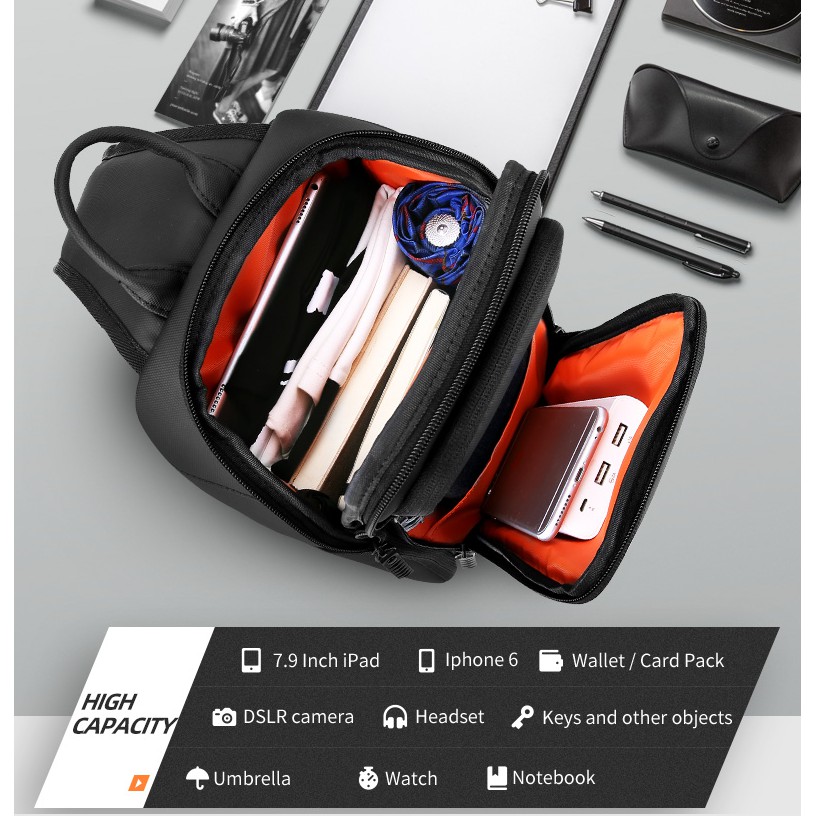 Túi đeo chéo cho nam có tích hợp cổng sạc USB tiện lợi | BigBuy360 - bigbuy360.vn